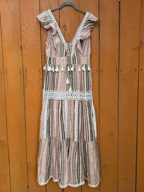 Anthropologie Hemant & Nandita Pixie Tassel Bohemian Dress